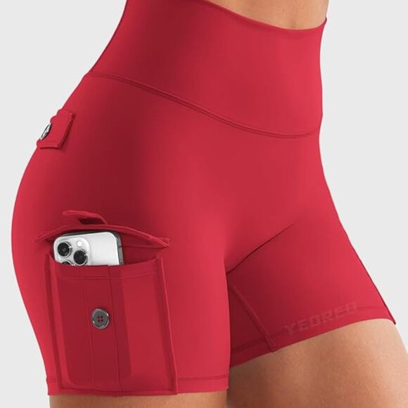 Core Flex Women Workout Gym Shorts with Cargo Pockets - Picture 3 of 4